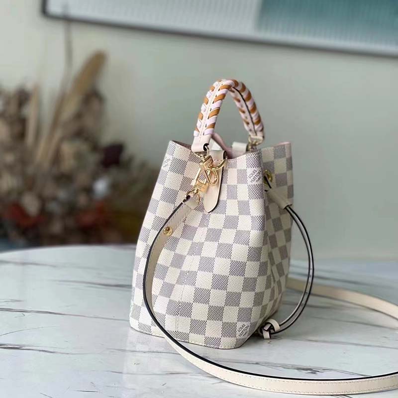 Louis Vuitton LV Women NéoNoé BB Bucket Bag Damier Azur Coated Canvas