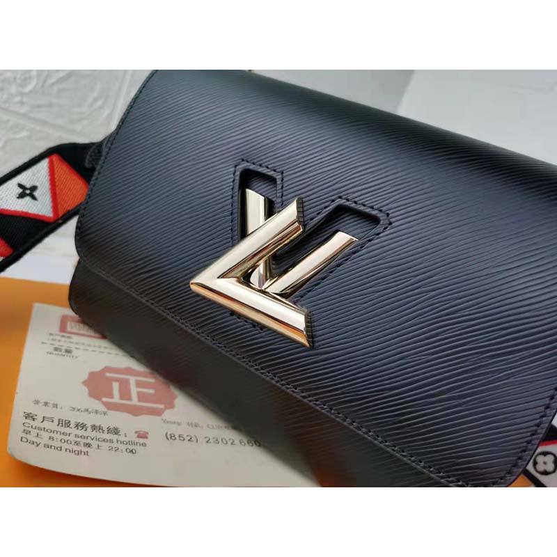 Louis Vuitton LV Women Twist MM Handbg Black Epi Grained Cowhide Leather
