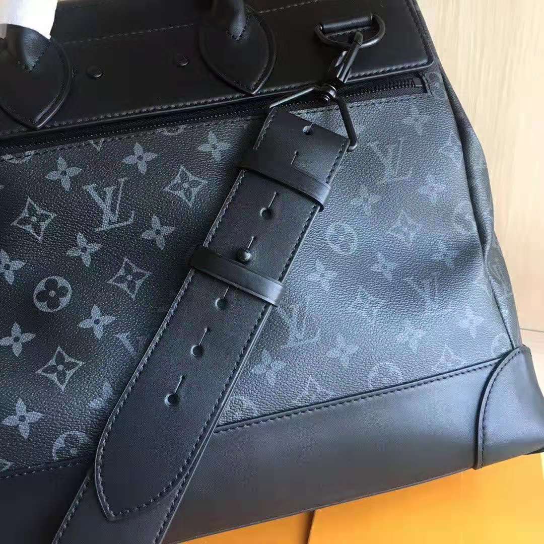 Louis Vuitton LV Men Steamer PM Bag in Monogram Eclipse Coated Canvas-Black