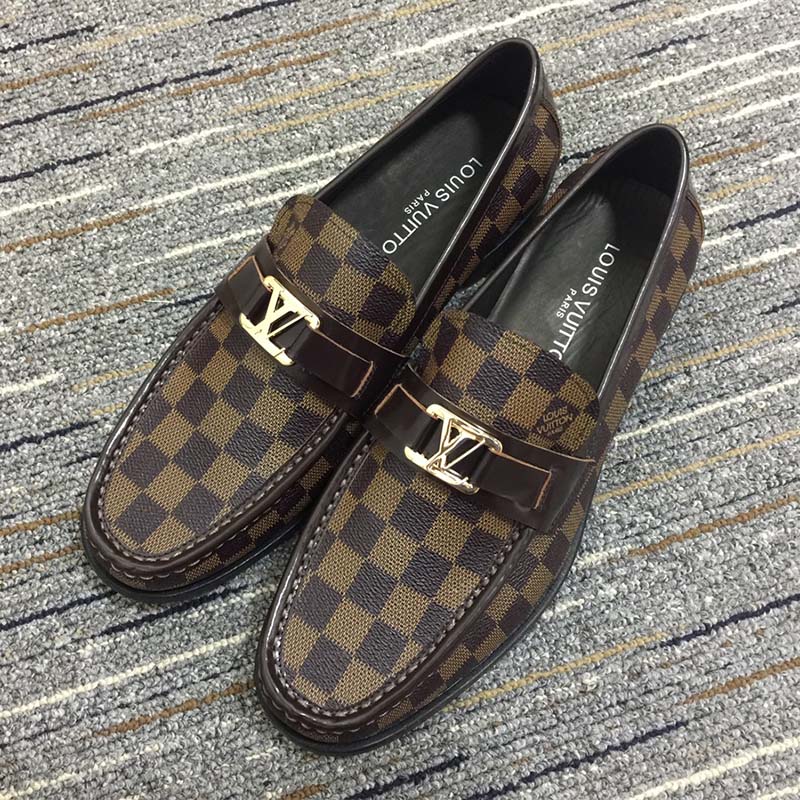 Louis Vuitton LV Men Major Loafer Brown Damier Canvas Ebene Blake Construction LV Initials