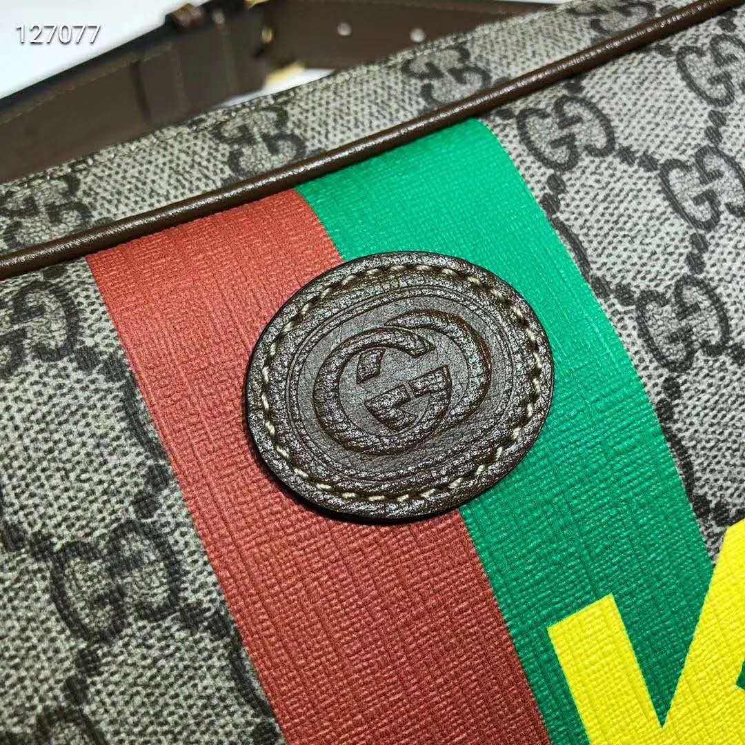 Gucci Unisex ‘Fake/Not’ Print Cosmetic Case GG Supreme Canvas