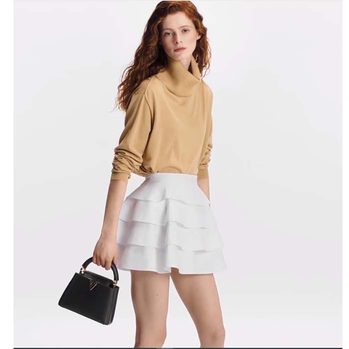 Louis Vuitton LV Women Capucines Mini Handbag Black Taurillon Cowhide Leather