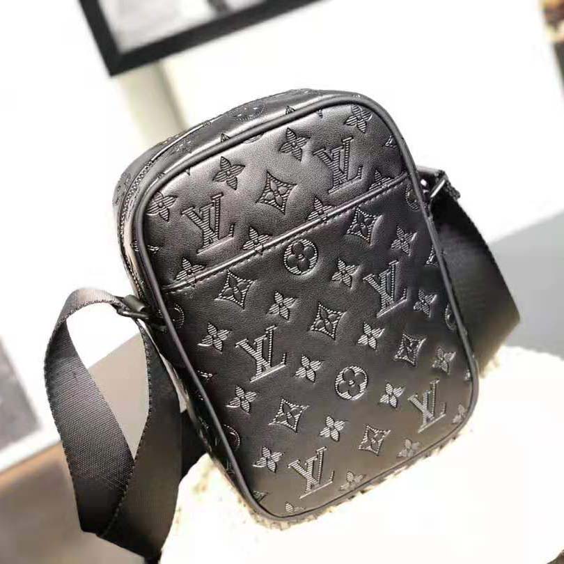 Louis Vuitton LV Men Danube PM in Monogram Shadow Cowhide-Black