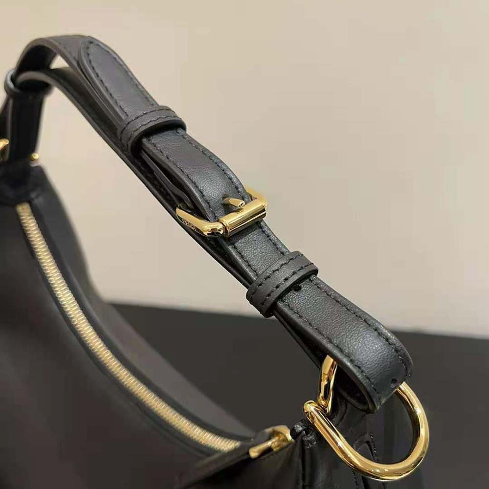 Fendi Women Fendigraphy Small Black Leather Bag-Black