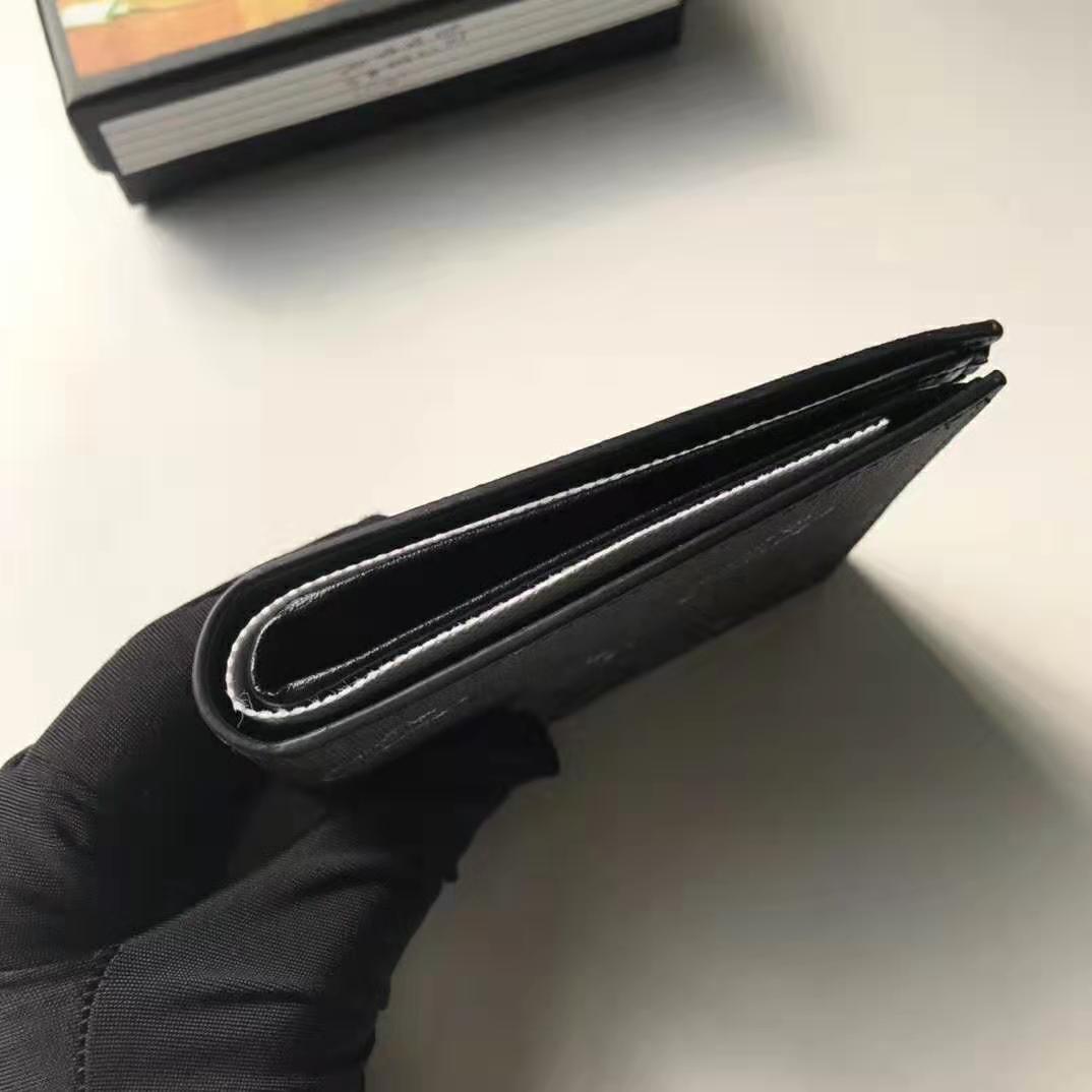 Gucci GG Men GG Wallet with Tiger Print in Black/Grey GG Supreme Canvas