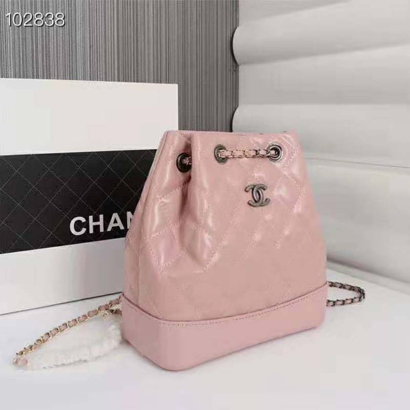 Chanel Women Chanel’s Gabrielle Small Hobo Bag in Aged Smooth Calfskin-Pink