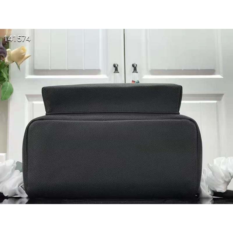 Louis Vuitton LV Unisex Aerogram Backpack Black Grained Calf Cowhide Leather