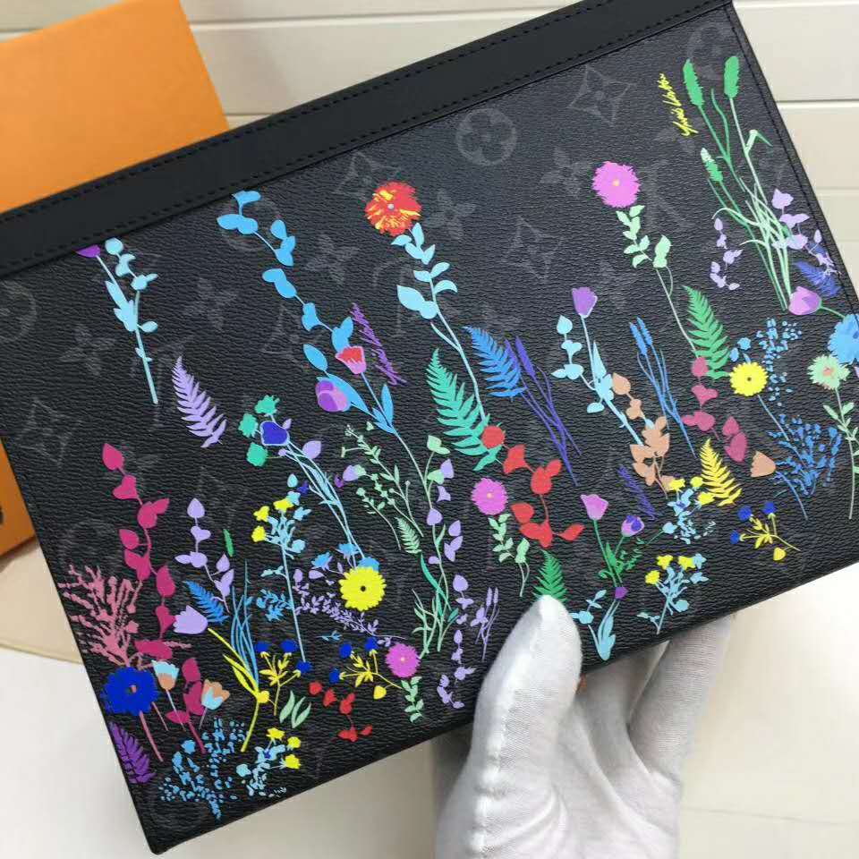 Louis Vuitton LV Unisex Pochette Voyage MM Bag in Monogram Eclipse Coated Canvas