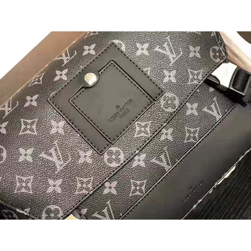 Louis Vuitton LV Men Messenger PM Voyager in Monogram Eclipse Canvas-Grey