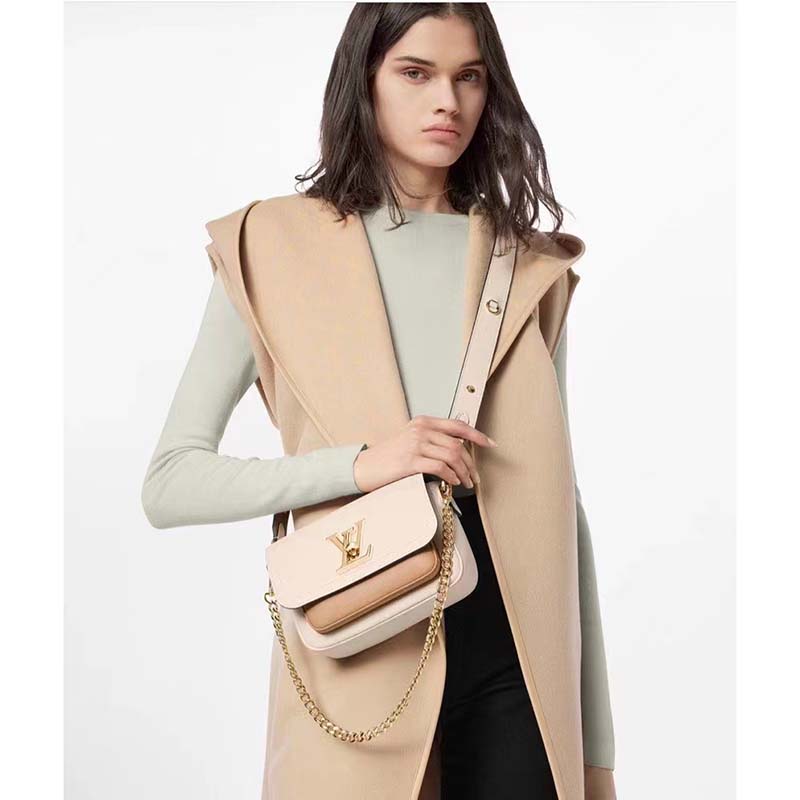 Louis Vuitton LV Women Lockme Tender Quartz White Grained Calf Leather