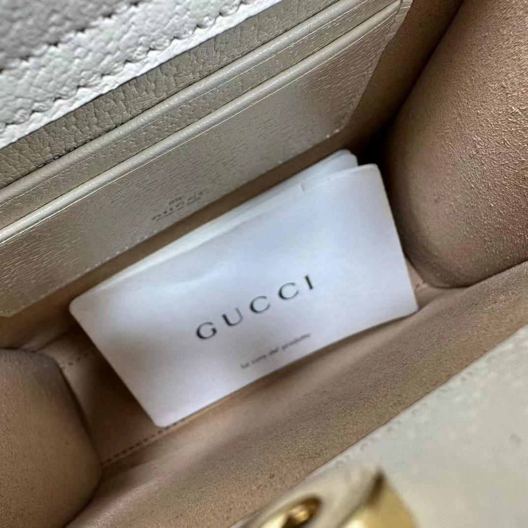 Gucci GG Women Gucci Diana Mini Tote Bag Double G White Leather