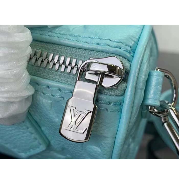 Louis Vuitton LV Women Nano Speedy Blue Monogram Empreinte Embossed Supple Grained Cowhide