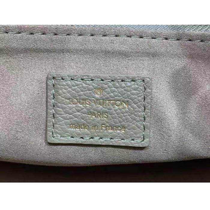 Louis Vuitton LV Women Onthego PM Light Khaki Cream Monogram Empreinte Embossed Grained Cowhide Leather