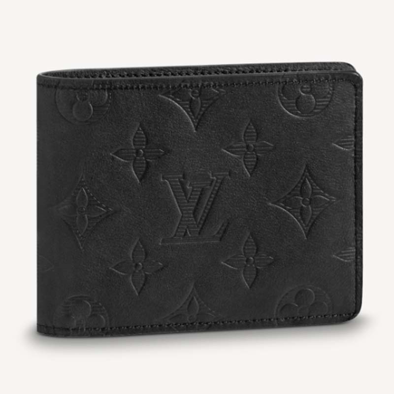 Louis Vuitton LV Unisex Multiple Wallet Black Monogram Shadow Calf Leather Cowhide