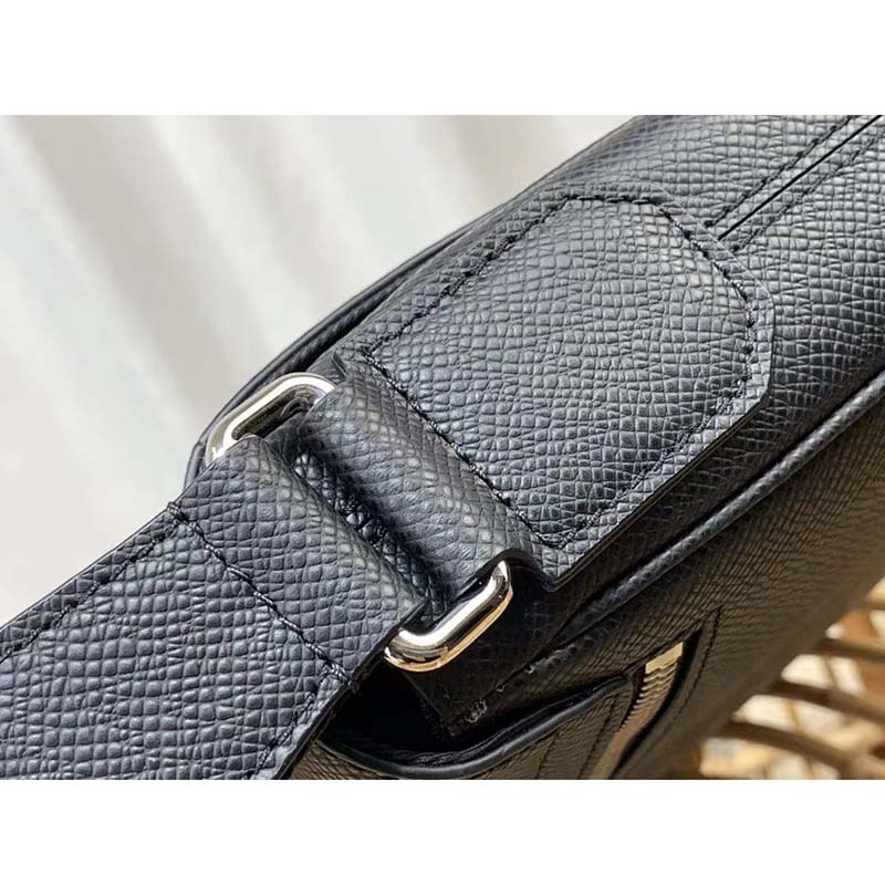 Louis Vuitton LV Men District PM Bag Black Taiga Cowhide Leather