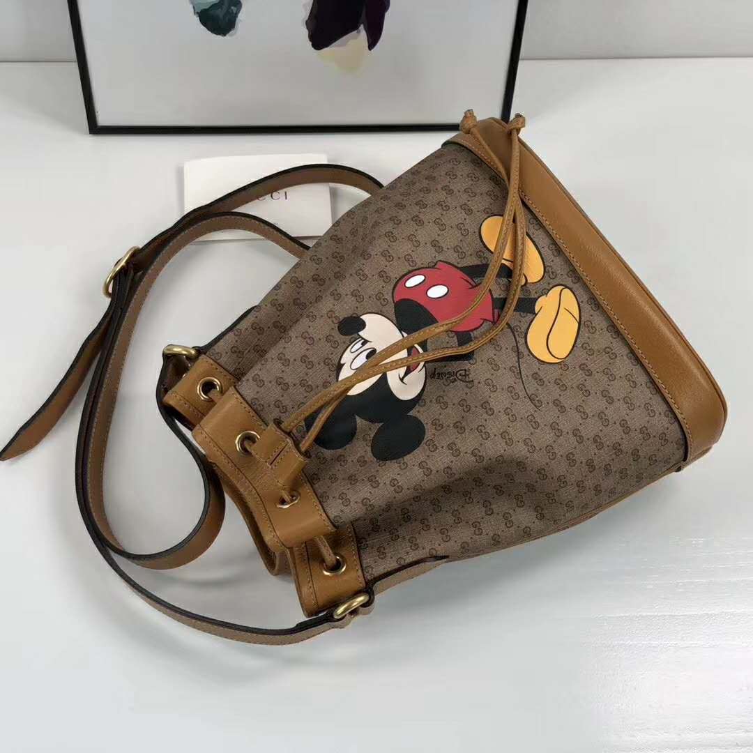 Gucci GG Unisex Disney x Gucci Small Bucket Bag GG Supreme Canvas