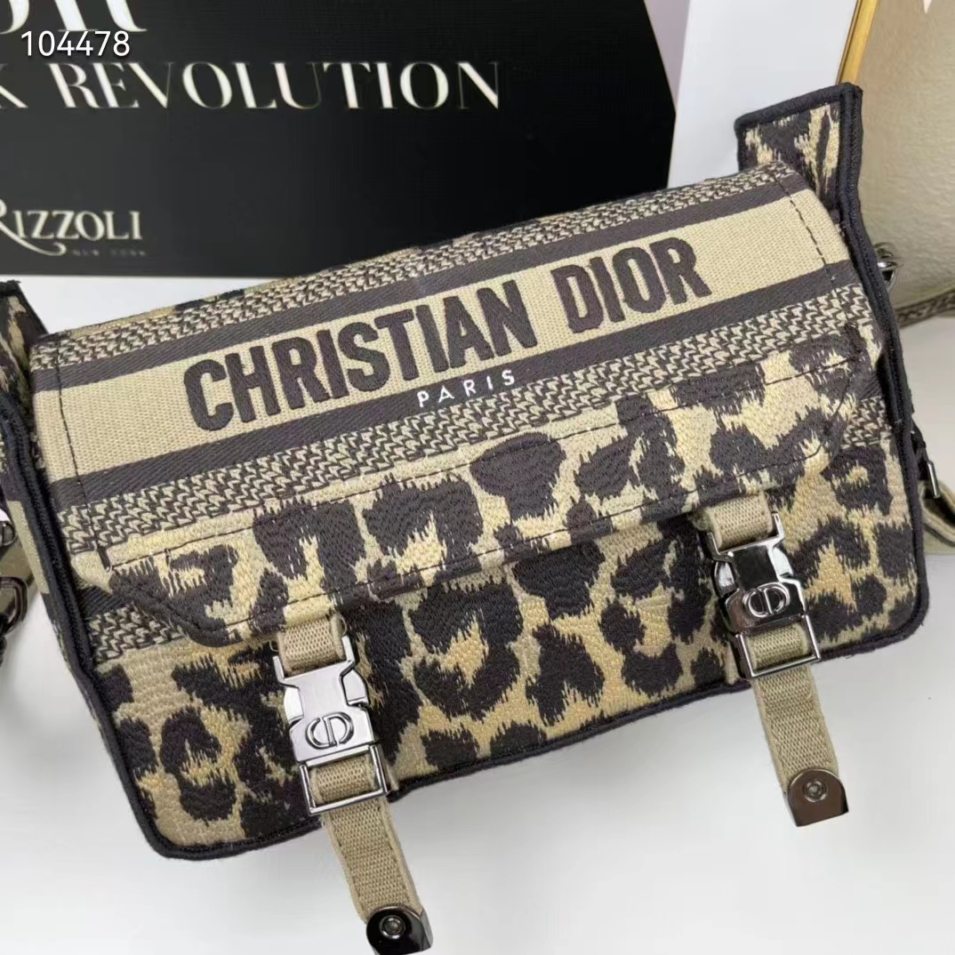 Dior Unisex CD Small Diorcamp Bag Beige Multicolor Mizza Embroidery