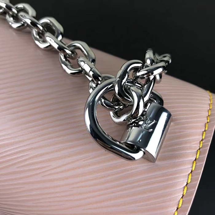 Louis Vuitton LV Women Twist MM Handbag Galet Gray Epi Grained Cowhide Leather