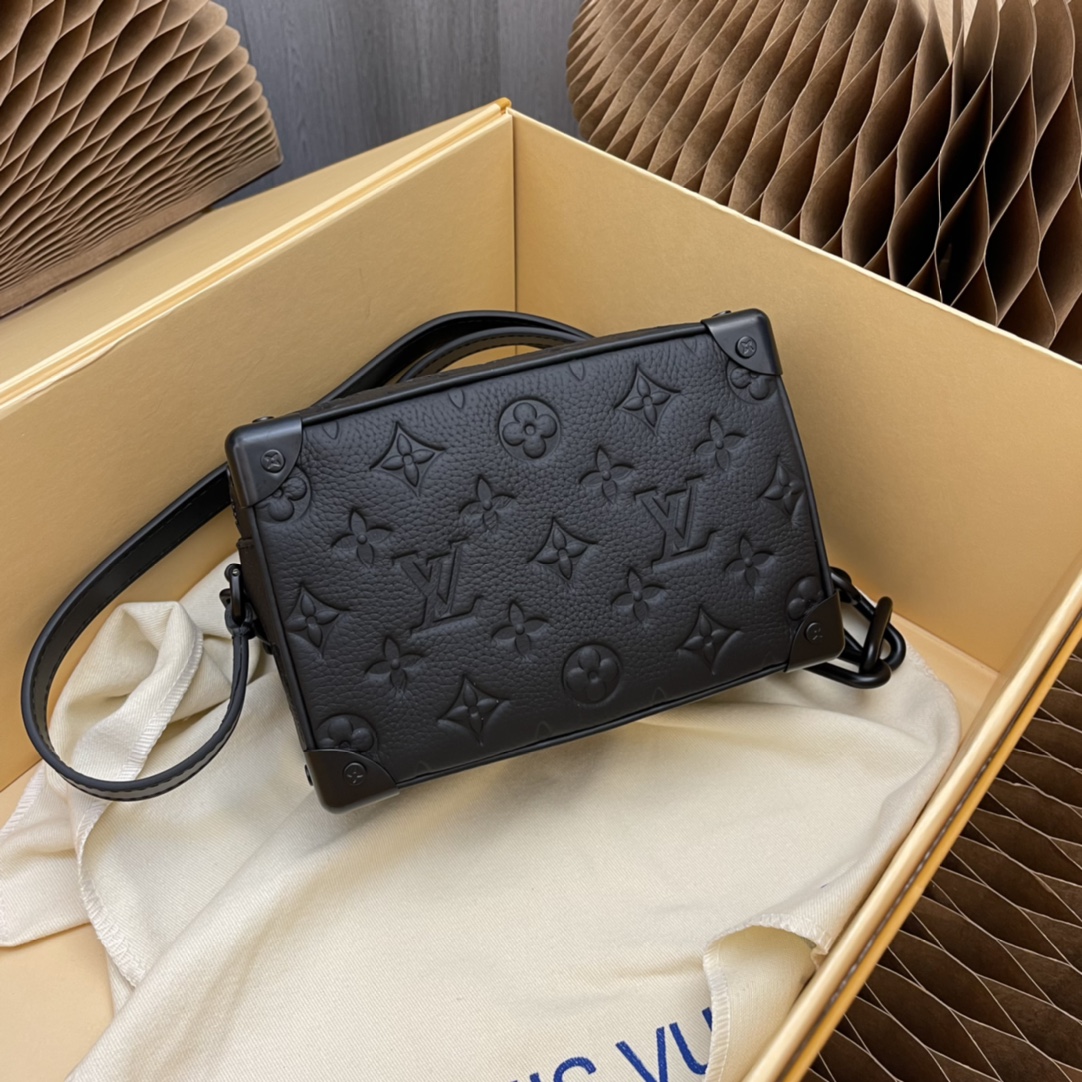 Louis Vuitton LV Men Mini Soft Trunk Bag Black Taurillon Cowhide Leather