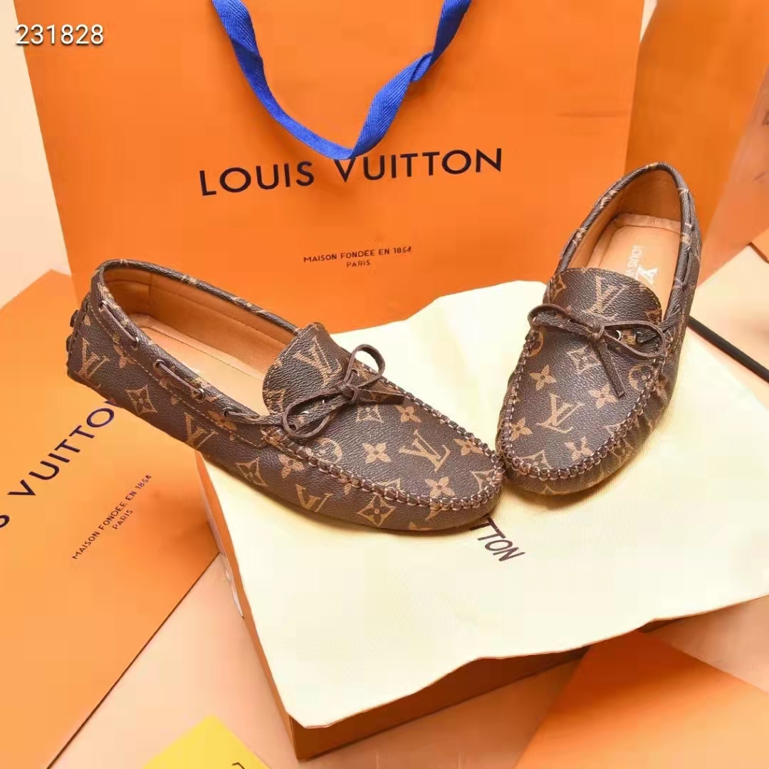 Louis Vuitton LV Men Arizona Mocassin Brown Monogram Canvas Tubular Construction