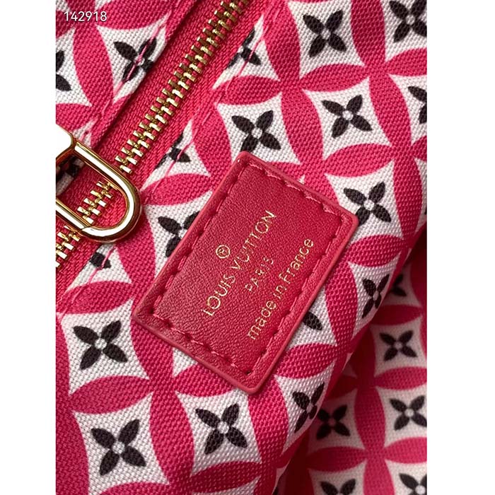 Louis Vuitton LV Women Onthego PM Pink Monogram Coated Canvas Textile Lining