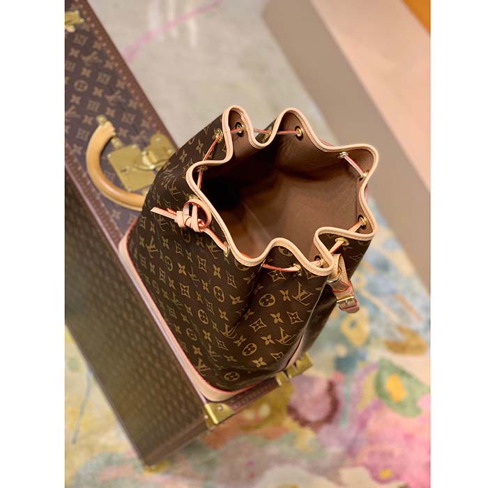Louis Vuitton LV Women Noé Bucket Bag Brown Monogram Coated Canvas Cowhide Leather