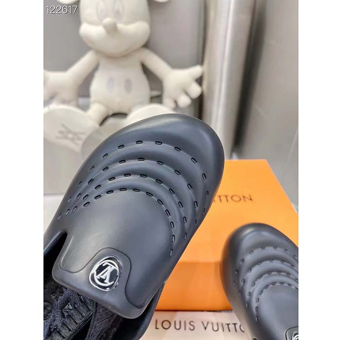 Louis Vuitton LV Unisex LV Shark Clog Black EVA Rubber Anatomic Insole