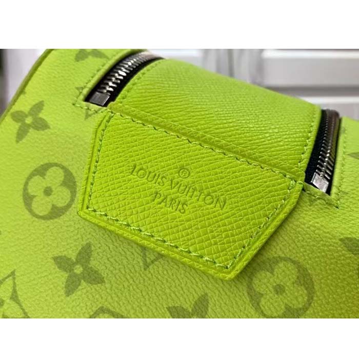 Louis Vuitton LV Unisex Dopp Kit Neon Yellow Monogram Coated Canvas Taiga Cowhide Leather
