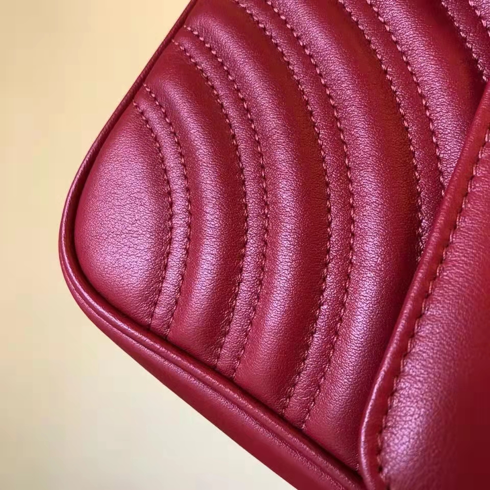 Gucci GG Women GG Marmont Small Matelassé Shoulder Bag Red Double G