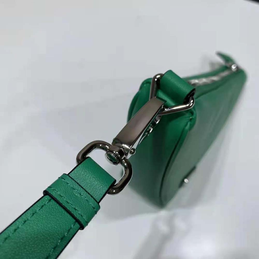 Prada Women Leather Triangle Leather Pouch-Green