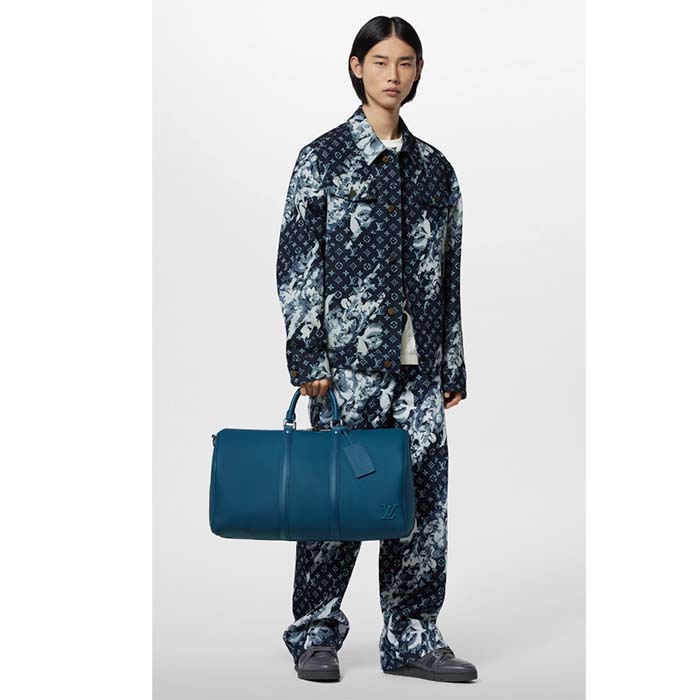 Louis Vuitton Unisex LV Trainer Sneaker Grey Calf Leather Rubber Outsole Monogram Flower