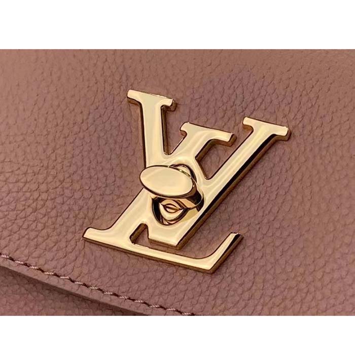 Louis Vuitton LV Women Lockme Ever Mini Handbag Pink Grained Calf Leather