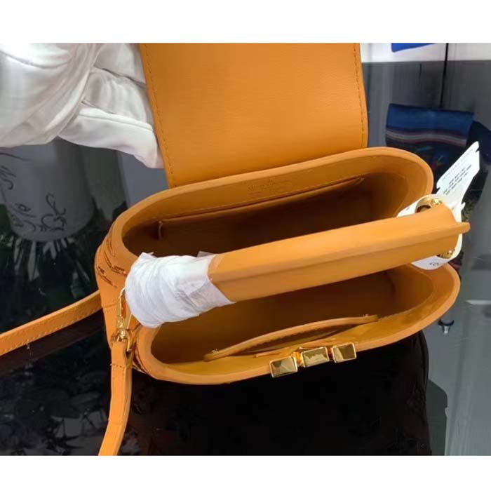 Louis Vuitton LV Women Capucines Mini Handbag Saffron Yellow Calfskin Leather Cowhide Lining