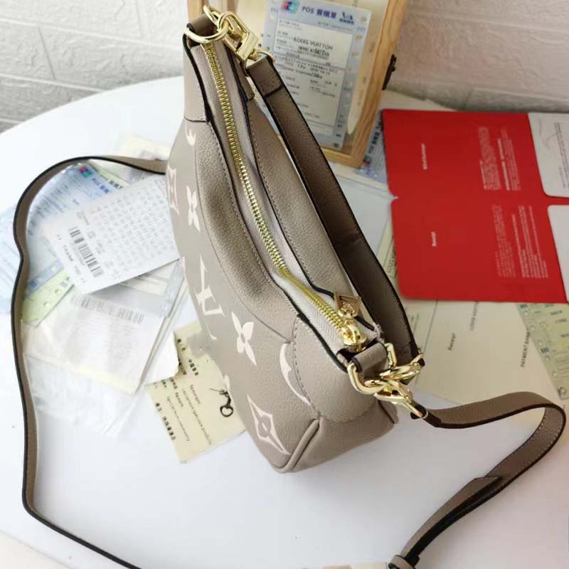 Louis Vuitton LV Women Bagatelle Mini Hobo Handbag Monogram Empreinte Embossed Grained Cowhide