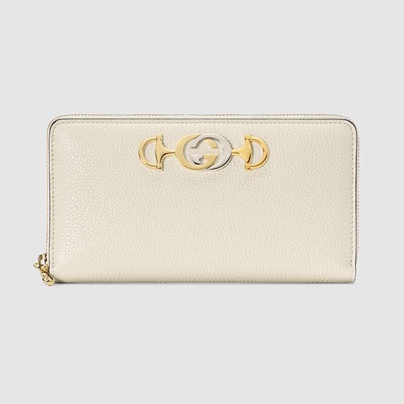 Gucci GG Women Gucci Zumi Grainy Leather Zip Around Wallet