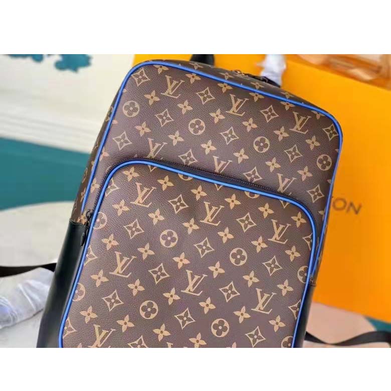 Louis Vuitton LV Unisex Dean Backpack Blue Monogram Macassar Coated Canvas Cowhide Leather