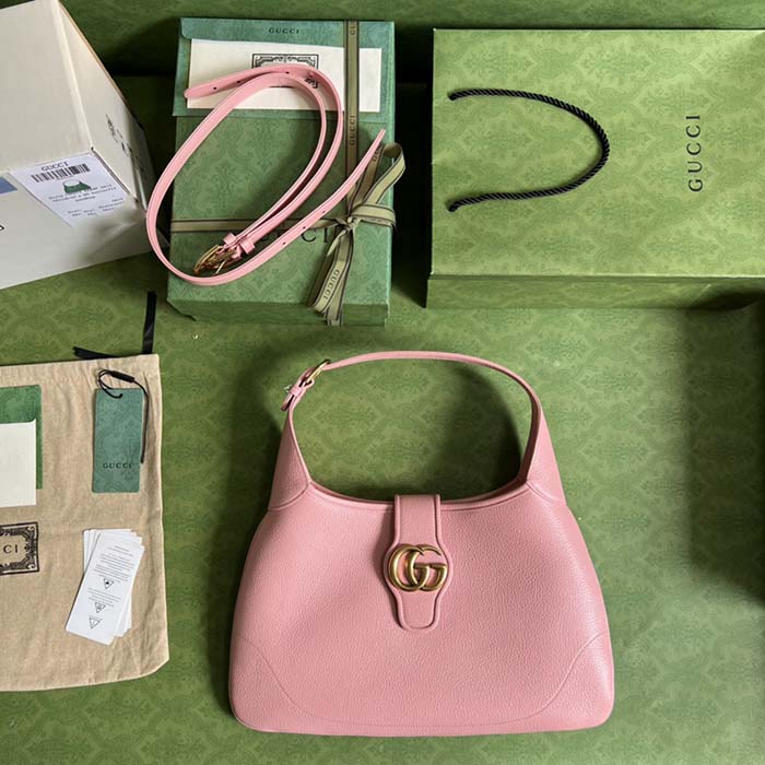Gucci Women GG Aphrodite Medium Shoulder Bag Light Pink Soft Leather