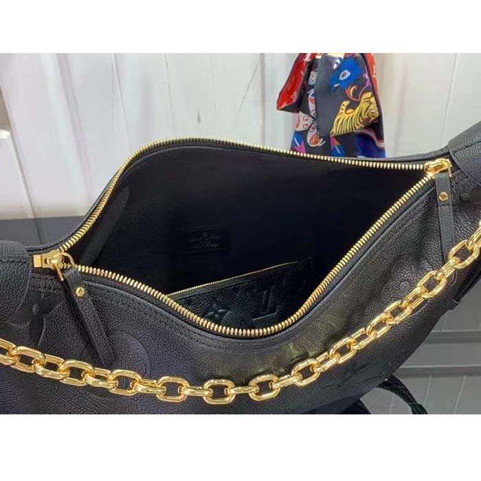 Louis Vuitton LV Women Loop Hobo Black Monogram Empreinte Embossed Grained Cowhide Leather