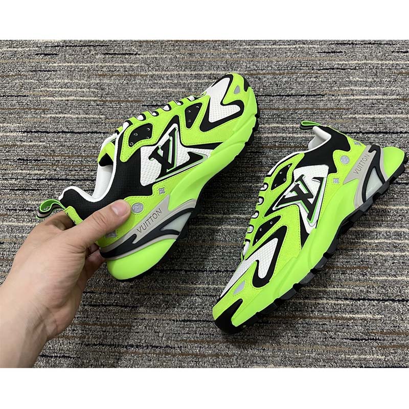Louis Vuitton Unisex LV Runner Tatic Sneaker Green Mix Materials Rubber Outsole