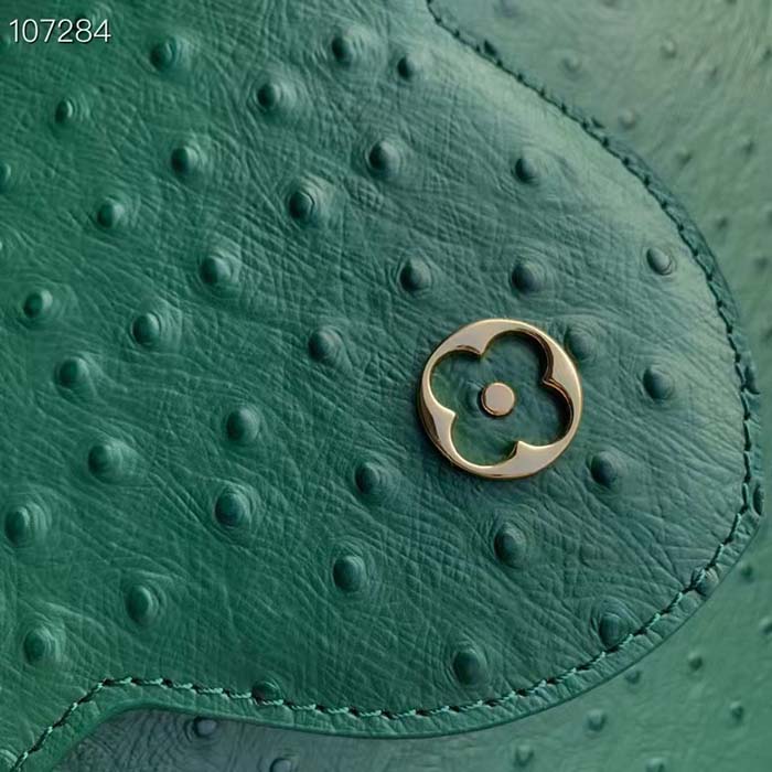 Louis Vuitton LV Women Capucines BB Menthe Mint Ostrich Leather Monogram Flower
