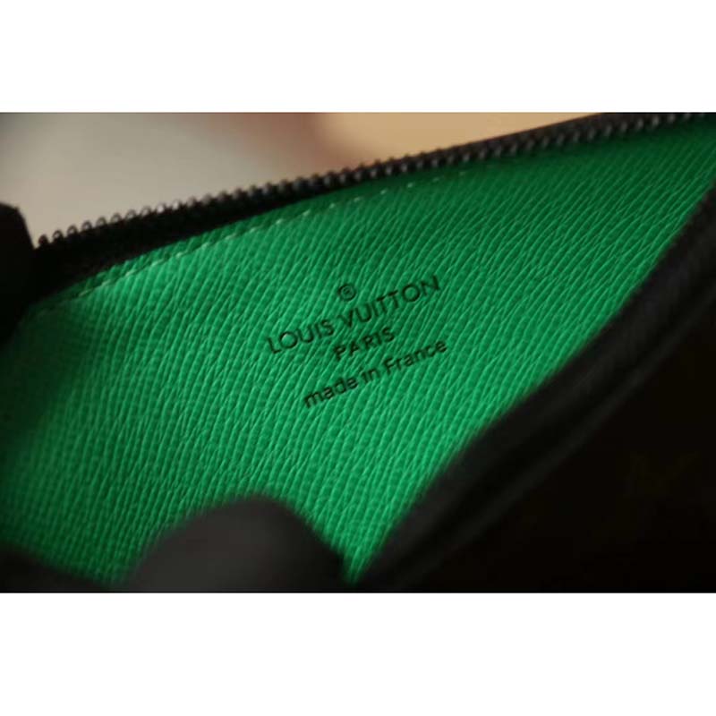 Louis Vuitton LV Unisex Coin Card Holder Monogram Macassar Coated Canvas Green