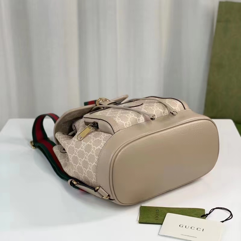 Gucci Unisex Backpack Interlocking G Beige White GG Supreme Canvas