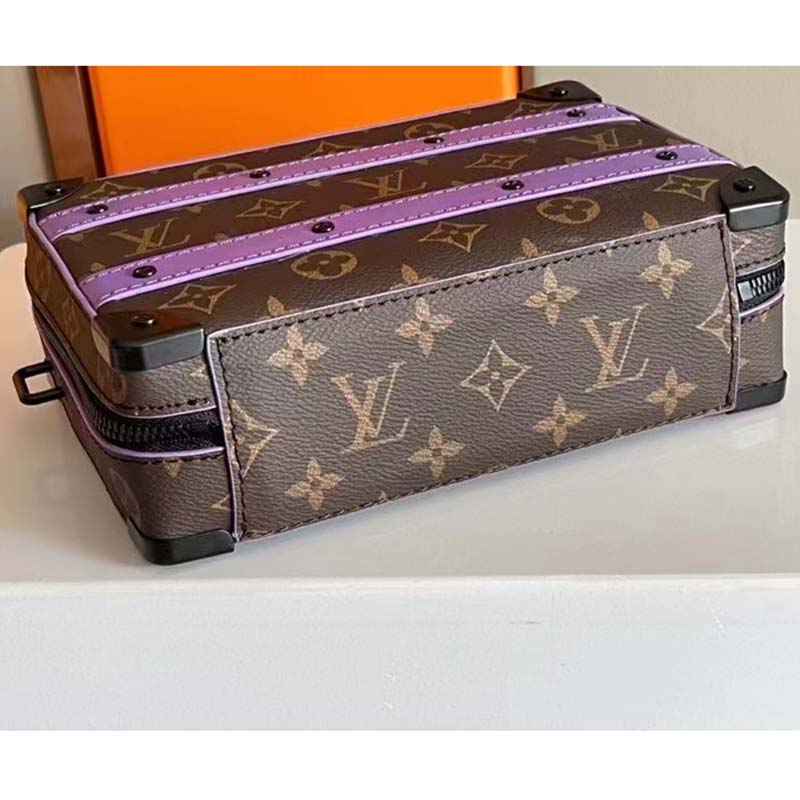 Louis Vuitton LV Unisex Handle Soft Trunk Monogram Macassar Coated Canvas Purple Cowhide