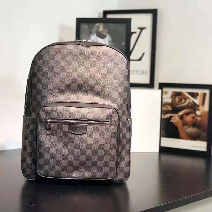 Louis Vuitton LV Men Josh Backpack in Damier Graphite Canvas-Grey