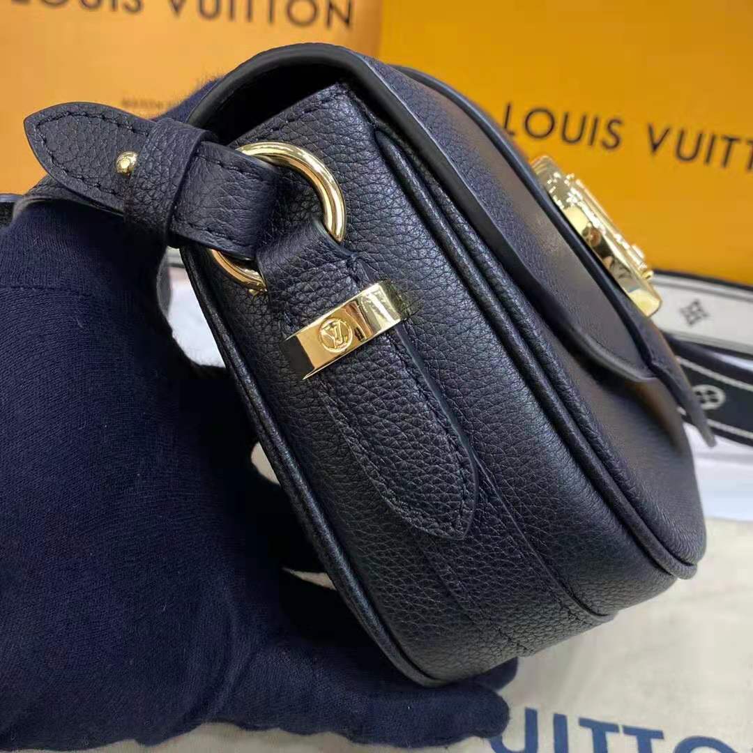 Louis Vuitton LV Women LV Pont 9 Soft MM Noir Crème Grained Calfskin Smooth Cowhide