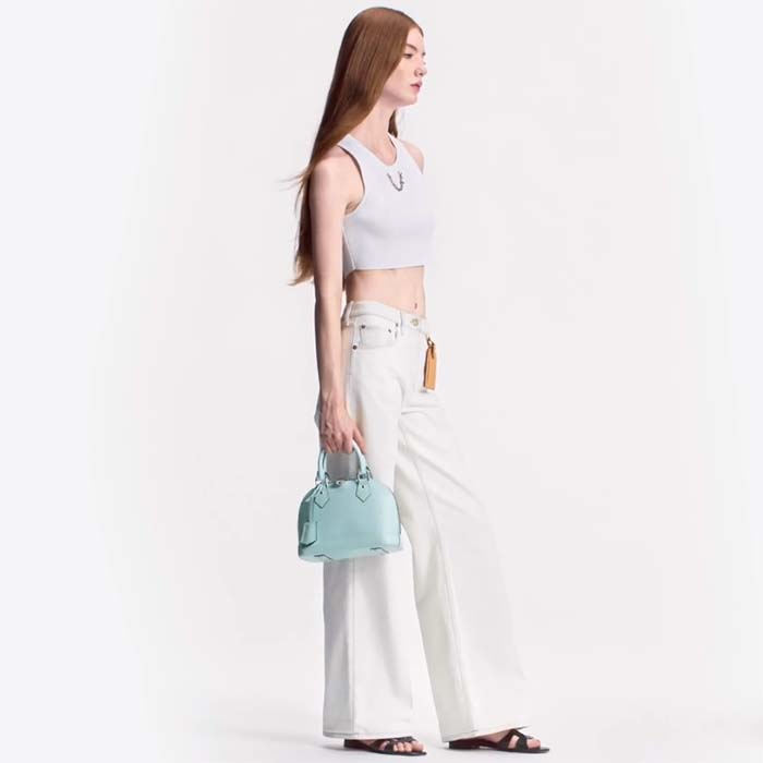 Louis Vuitton LV Women Alma BB Handbag Lagoon Turquoise Epi Grained Cowhide Leather