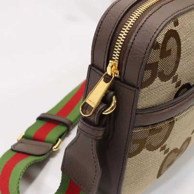 Gucci Unisex Messenger Bag Jumbo GG Camel Ebony Jumbo Canvas