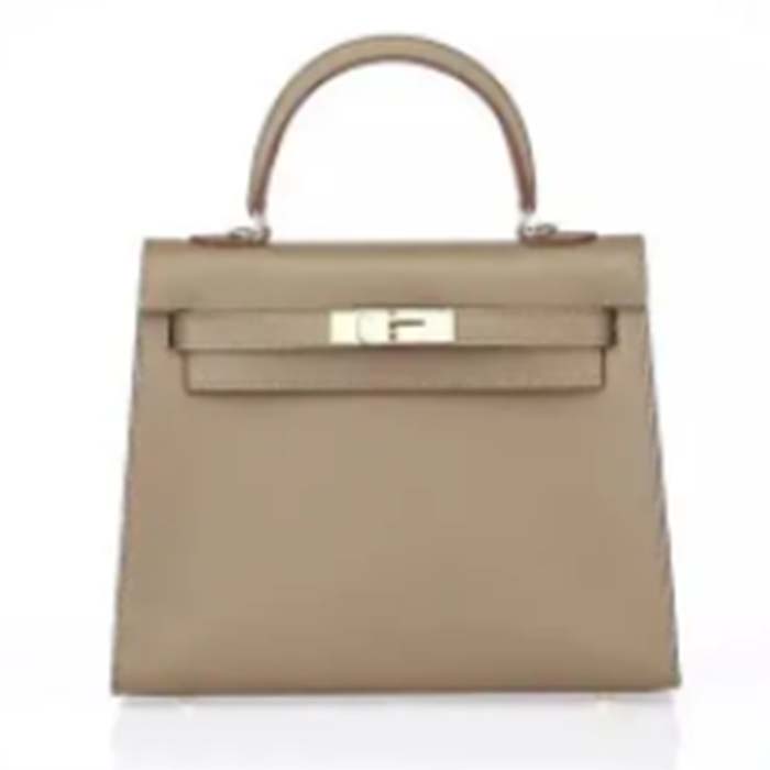 Hermes Women Mini Kelly 20 Bag Epsom Leather Silver Hardware-Grey