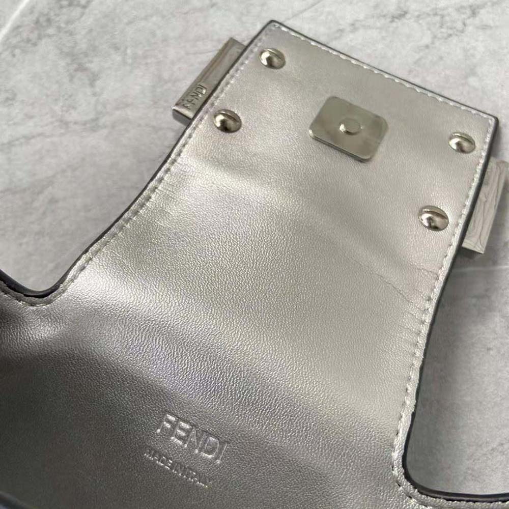 Fendi Women Cookie Light Blue Leather Mini Bag