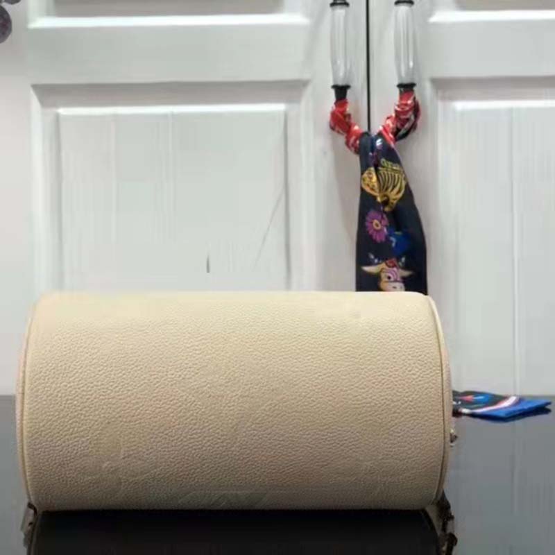 Louis Vuitton Women Papillon BB Bag Crème Beige Embossed Supple Grained Cowhide